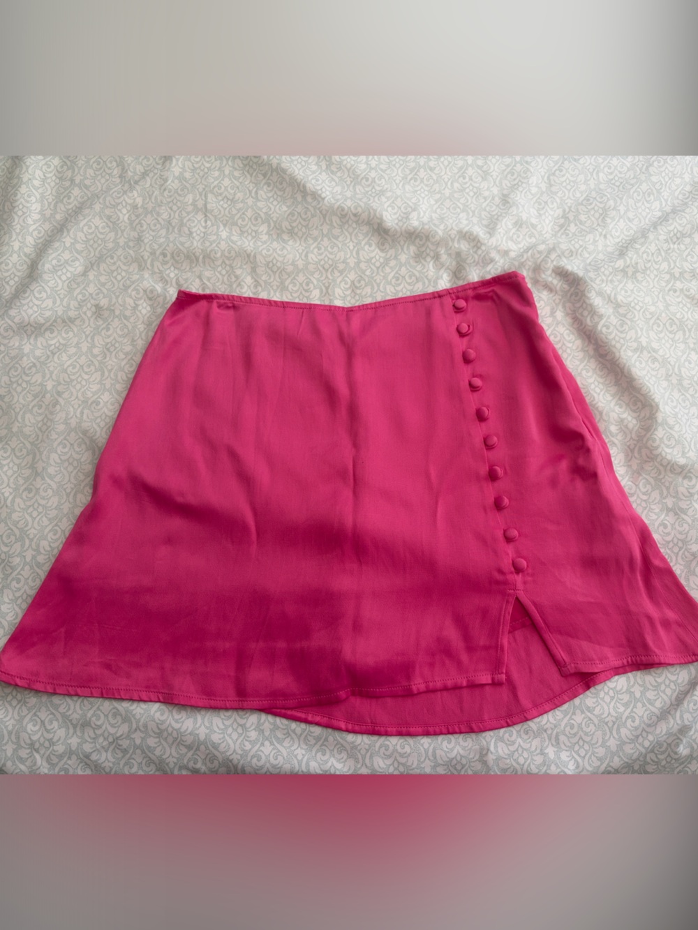 Zara Hot Pink Button-Front Mini Skort
